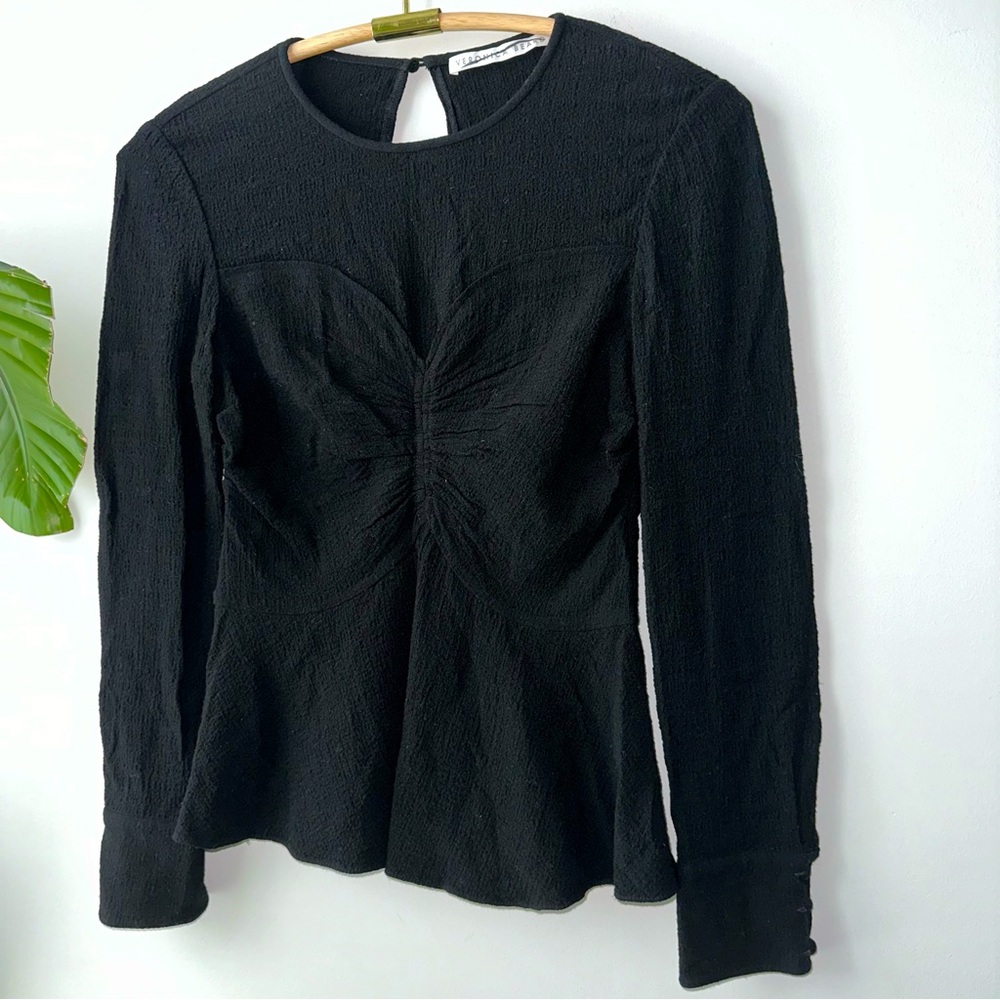 Veronica beard black peplum blouse